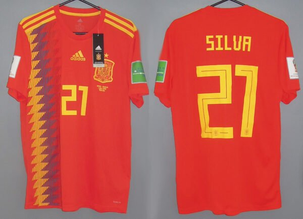esp2018silva1M Spain David Silva Jersey 2018 World Cup vs Russia