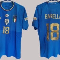 italia2021barella1L Italy Chiellini Jersey 2022 Player Issue Finalissima vs Argentina