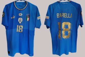 italia2021barella1L Italy Chiellini Jersey 2022 Player Issue Finalissima vs Argentina