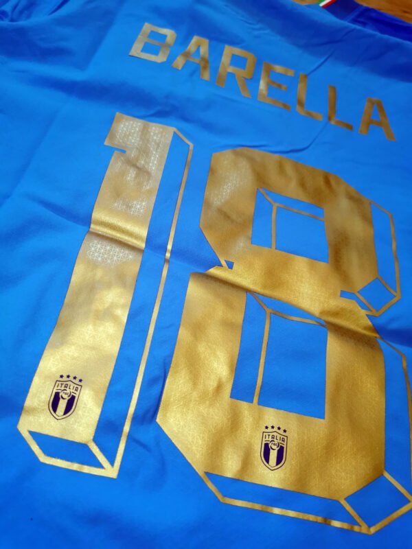 italia2021barella5 Italy Chiellini Jersey 2022 Player Issue Finalissima vs Argentina