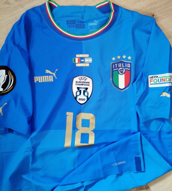 Italy Chiellini Jersey 2022 Player Issue Finalissima vs Argentina Italy Chiellini Jersey 2022 Player Issue Finalissima vs Argentina