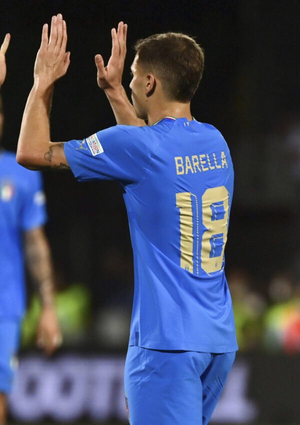 italia2021barella7 Italy Chiellini Jersey 2022 Player Issue Finalissima vs Argentina